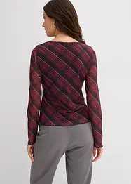 Langermet topp i fin mesh, bonprix