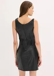 Off shoulder-minikjole i imitert skinn, bonprix