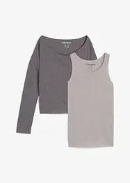Singlet og langermet topp (sett i 2 deler) av jersey, bonprix