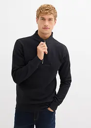 Sweatshirt i 100% økologisk bomull med kort glidelås, bonprix