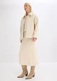 Strikket skjørt i utskrådd modell, bonprix