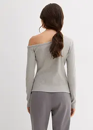 Ribbet, langermet topp, bonprix