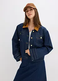 Jeansjakke med cordkrage, bonprix