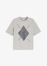 Kortermet topp med paljetter og print, bonprix