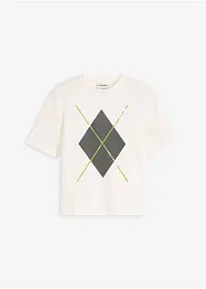 Kortermet topp med paljetter og print, bonprix