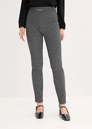 Vid jacquard slip on-bukse med lukningsdetalj, bonprix