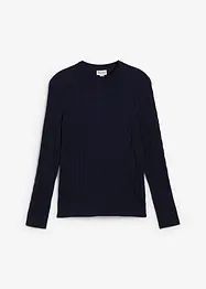 Finstrikket genser med flettemønster, Slim Fit, bonprix