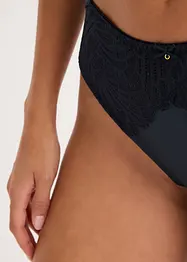 Stringtruse i materiale med glans og høy midje (2-pack), bonprix