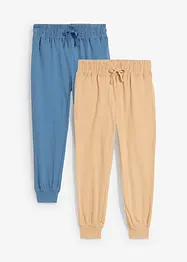 Joggebukse i 100% økologisk bomull (2-pack), bonprix