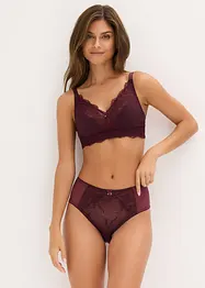 Truse med høy midje og broderi, bonprix