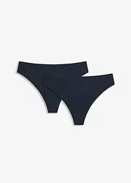 Highwaist-stringtruse med glanseffekt (2-pack), bonprix