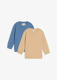 Sweatshirt i myk bomullsmiks (2-pack), bonprix