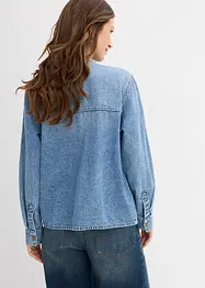 Jeansbluse med sløyfe, bonprix