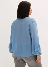 Chiffonbluse med volanger, bonprix