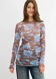 Langermet topp i fin mesh, bonprix