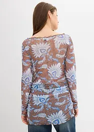 Langermet topp i fin mesh, bonprix