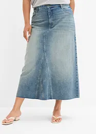 Maxi denimskjørt, Mid Waist, bonprix