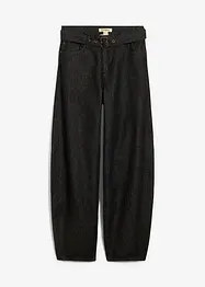 Barrel-jeans, Mid Waist med belte, bonprix