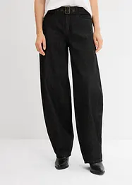 Barrel-jeans, Mid Waist med belte, bonprix