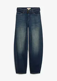 Barrel-jeans, Mid Waist med belte, bonprix