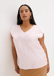 Kort bluse av sateng med glans, bonprix