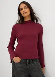 Ribbet topp i 100% bomull, bonprix