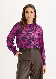 Chiffonbluse med vaflede detaljer, bonprix