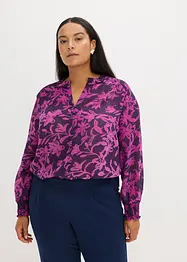 Chiffonbluse med vaflede detaljer, bonprix