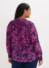 Chiffonbluse med vaflede detaljer, bonprix