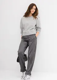 Oversized sweatshirt med strass, bonprix