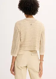 Bolero i heklet look, kortere ermer, bonprix