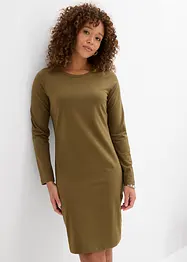 Figurnær jerseykjole i bomull med stretch (2-pack), bonprix