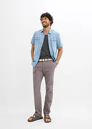 Regular Fit chinos med komfortlinning og belte, Straight, bonprix
