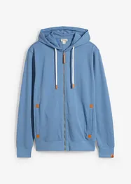 Sweatjakke med hette, med resirkulert polyester, bonprix