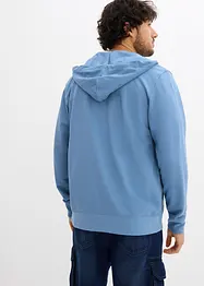 Sweatjakke med hette, med resirkulert polyester, bonprix