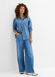 Oversized jeansskjorte av økologisk bomull, bonprix