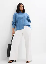 Oversized jeansskjorte av økologisk bomull, bonprix
