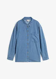 Oversized jeansskjorte av økologisk bomull, bonprix