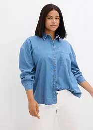 Oversized jeansskjorte av økologisk bomull, bonprix