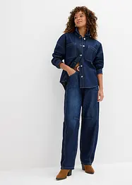 Oversized jeans-skjorte av økologisk bomull, bonprix