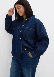 Oversized jeans-skjorte av økologisk bomull, bonprix