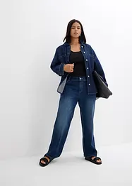 Oversized jeans-skjorte av økologisk bomull, bonprix
