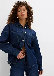 Oversized jeans-skjorte av økologisk bomull, bonprix