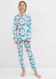 Pyjamas og kort pyjamas med myk økologisk bomull (4-delt sett), bonprix
