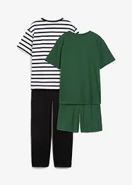 Pyjamas og kort pyjamas med myk økologisk bomull (4-delt sett), bonprix