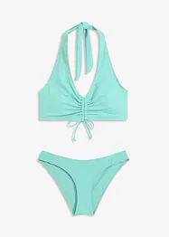 Halterneck-bikini (2-delt sett) med rynking, bonprix