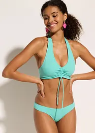 Halterneck-bikini (2-delt sett) med rynking, bonprix