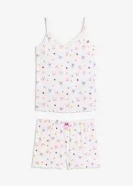 Kort pyjamas i ribbemateriale, bonprix