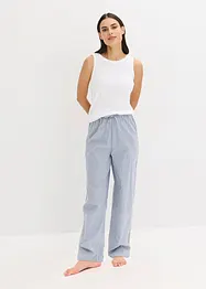 Pyjamas med ribbet topp og vevd bukse, bonprix