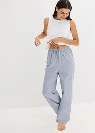 Pyjamas med ribbet topp og vevd bukse, bonprix
